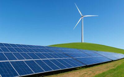 The future of clean energy: solar with wind turbine hybrids powering communities.