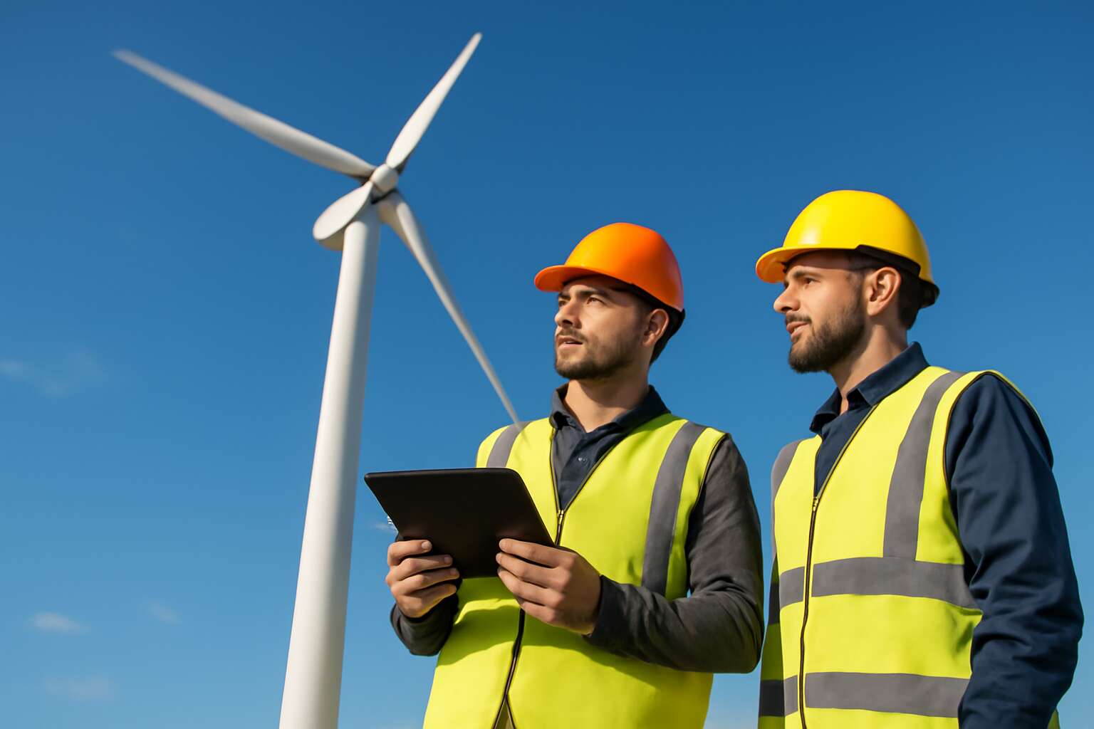 wind turbine 2 men